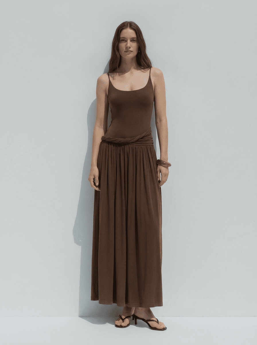 Refined Spaghetti Strap Maxi Dress for Effortless Elegance   COCOSIN.OFFICIAL