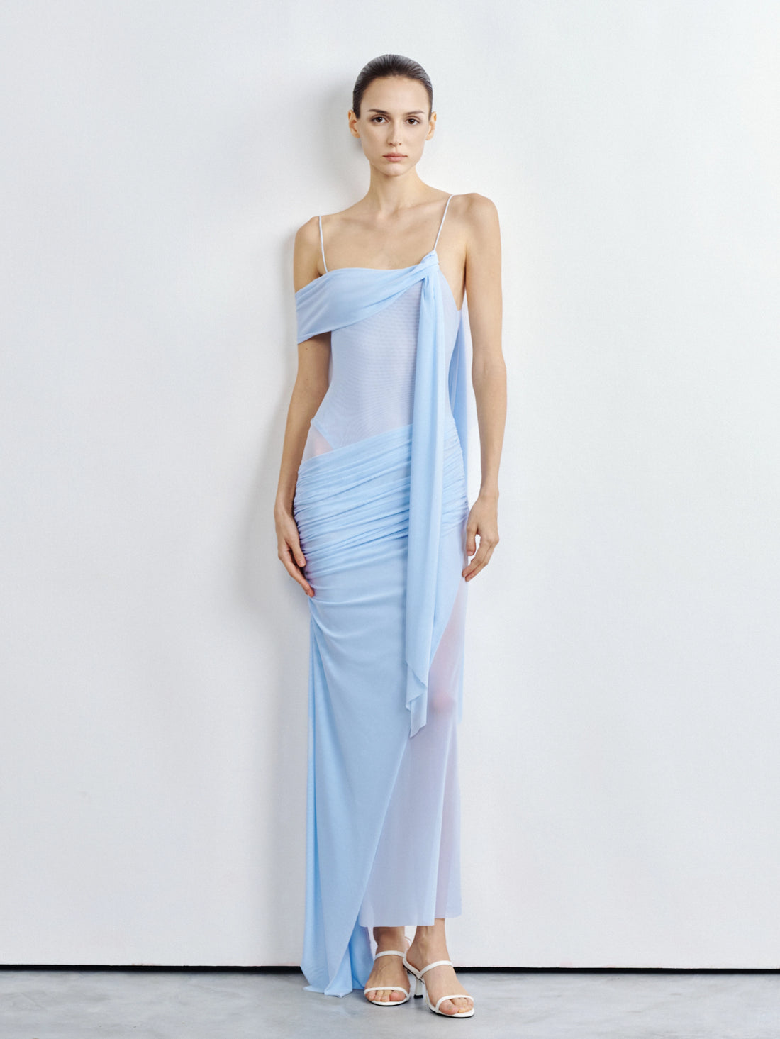 Elysia Asymmetric Mesh Dress - COCOSIN.OFFICIAL