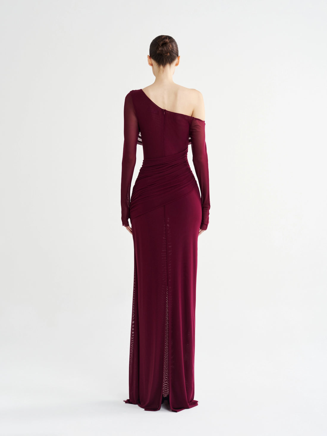 Ruched Off-Shoulder Mesh Dress - COCOSIN.OFFICIAL