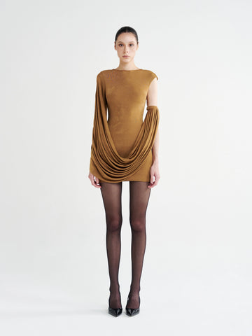Swag-Draped Mini Dress