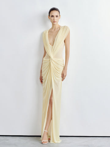 Draped Twist-Front Gown