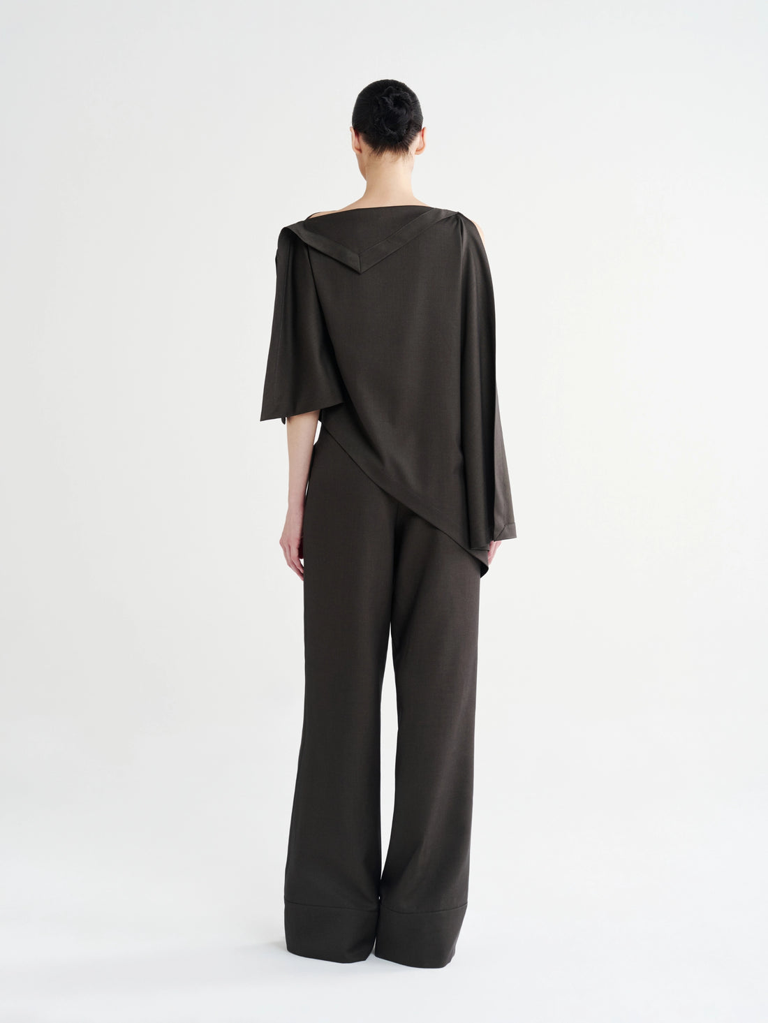 Folded-Collar Draped Top - COCOSIN.OFFICIAL