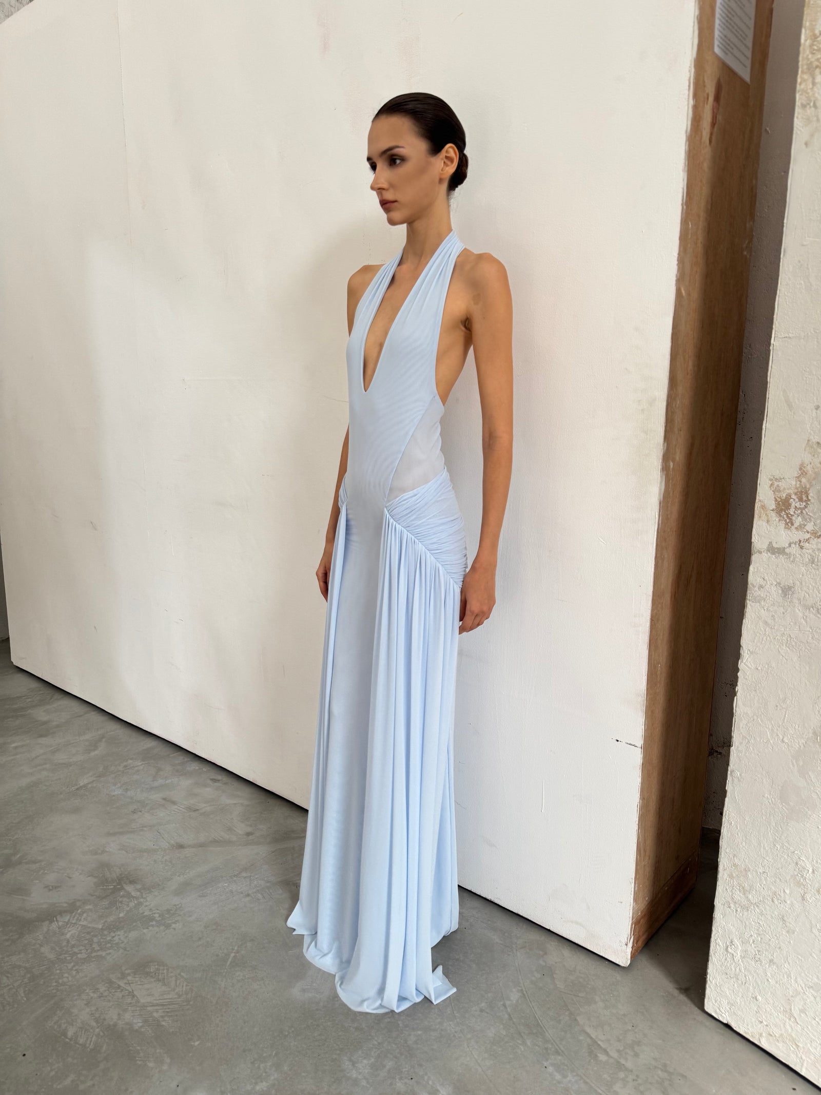 Alix Backless Mesh Gown
