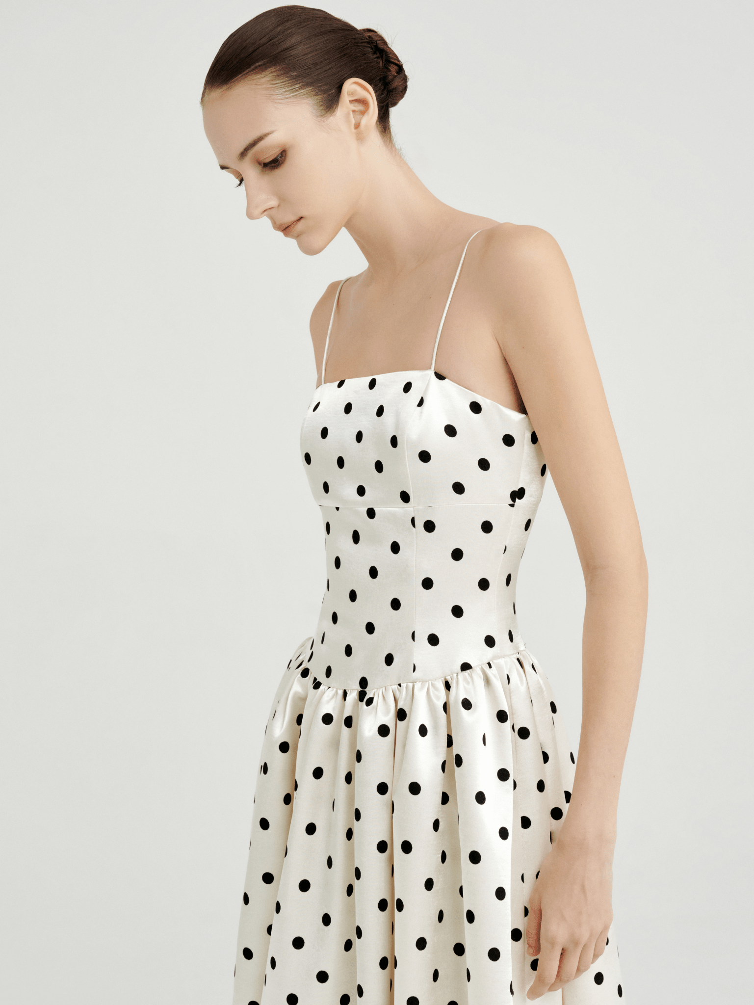 Amélie Polka Dot Satin Dress - COCOSIN.OFFICIAL