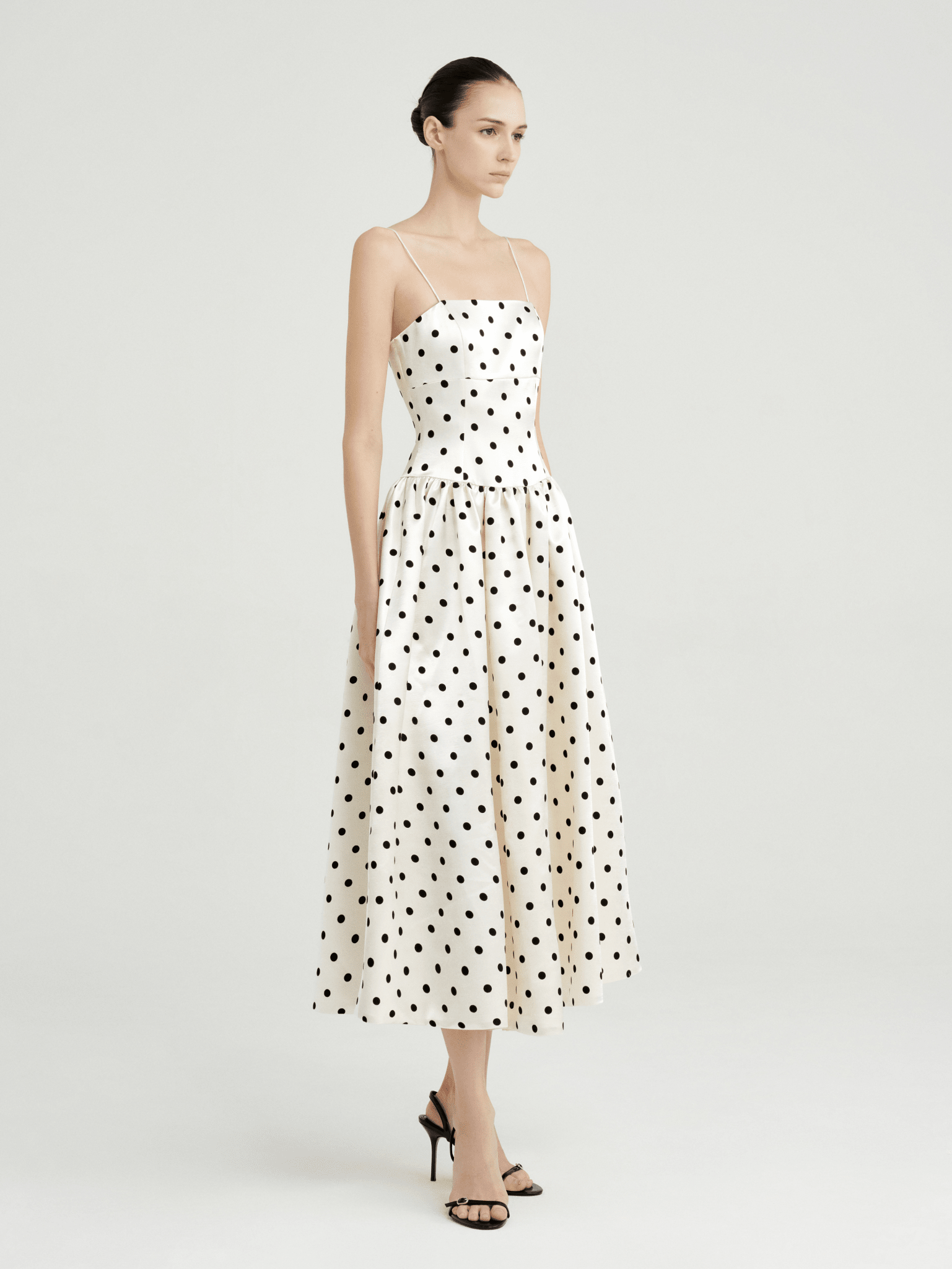 Amélie Polka Dot Satin Dress - COCOSIN.OFFICIAL