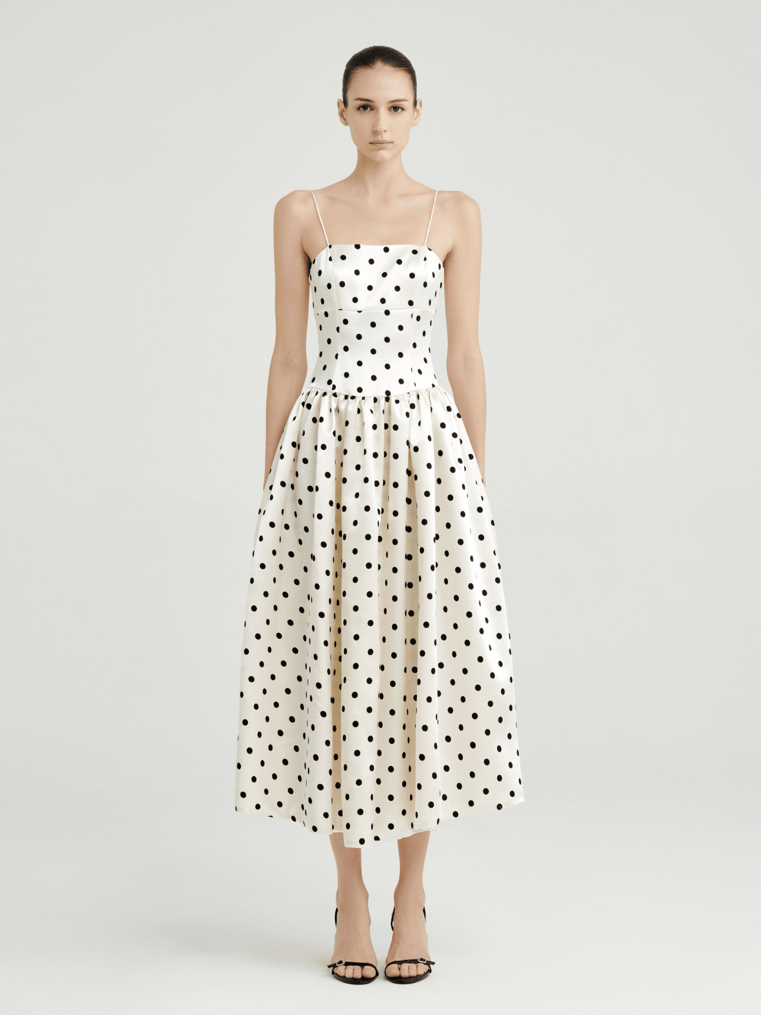 Amélie Polka Dot Satin Dress - COCOSIN.OFFICIAL