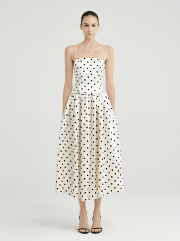 Amélie Polka Dot Satin Dress - COCOSIN.OFFICIAL