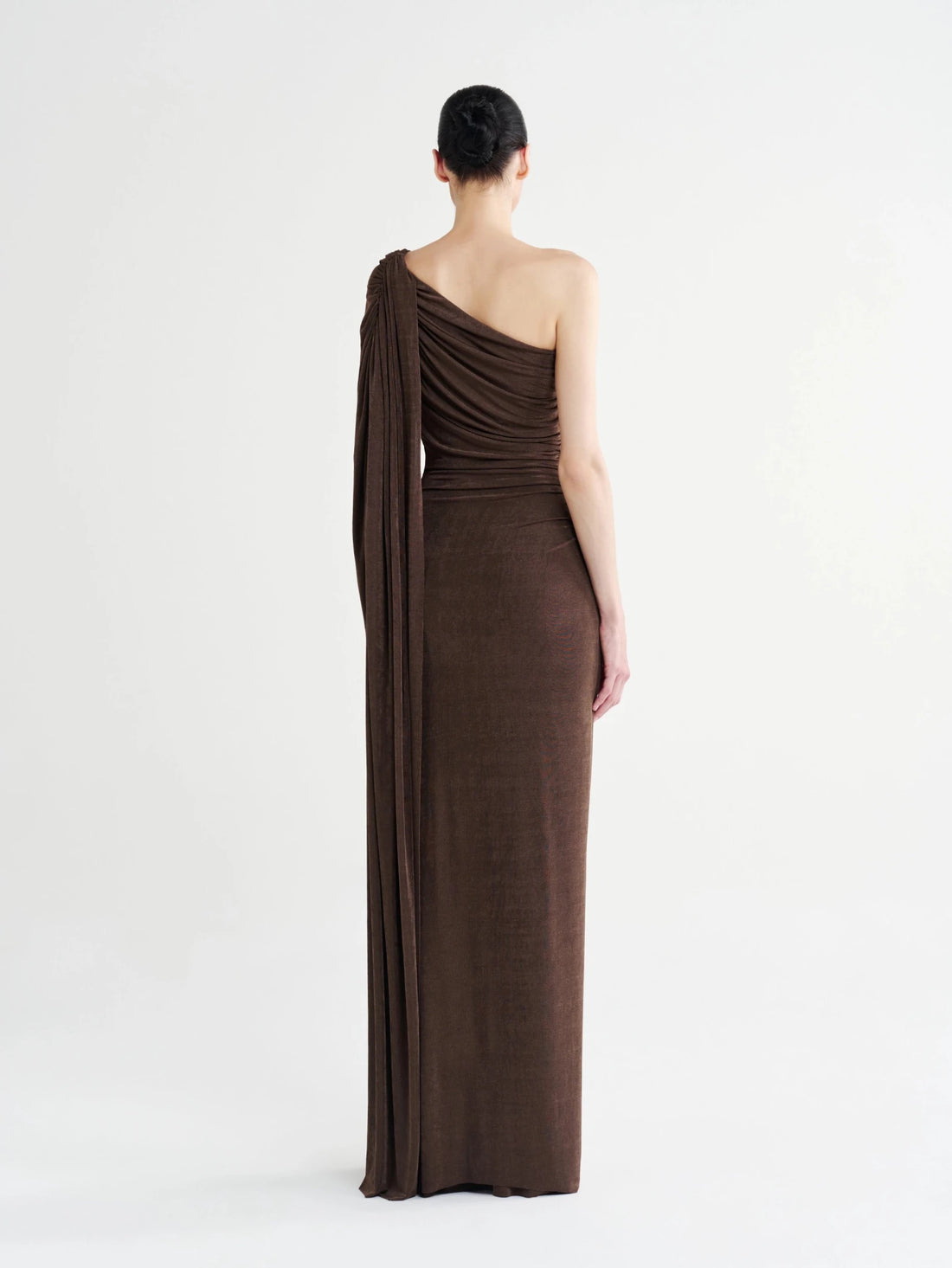 Asymmetric Draped Cape Gown - COCOSIN.OFFICIAL