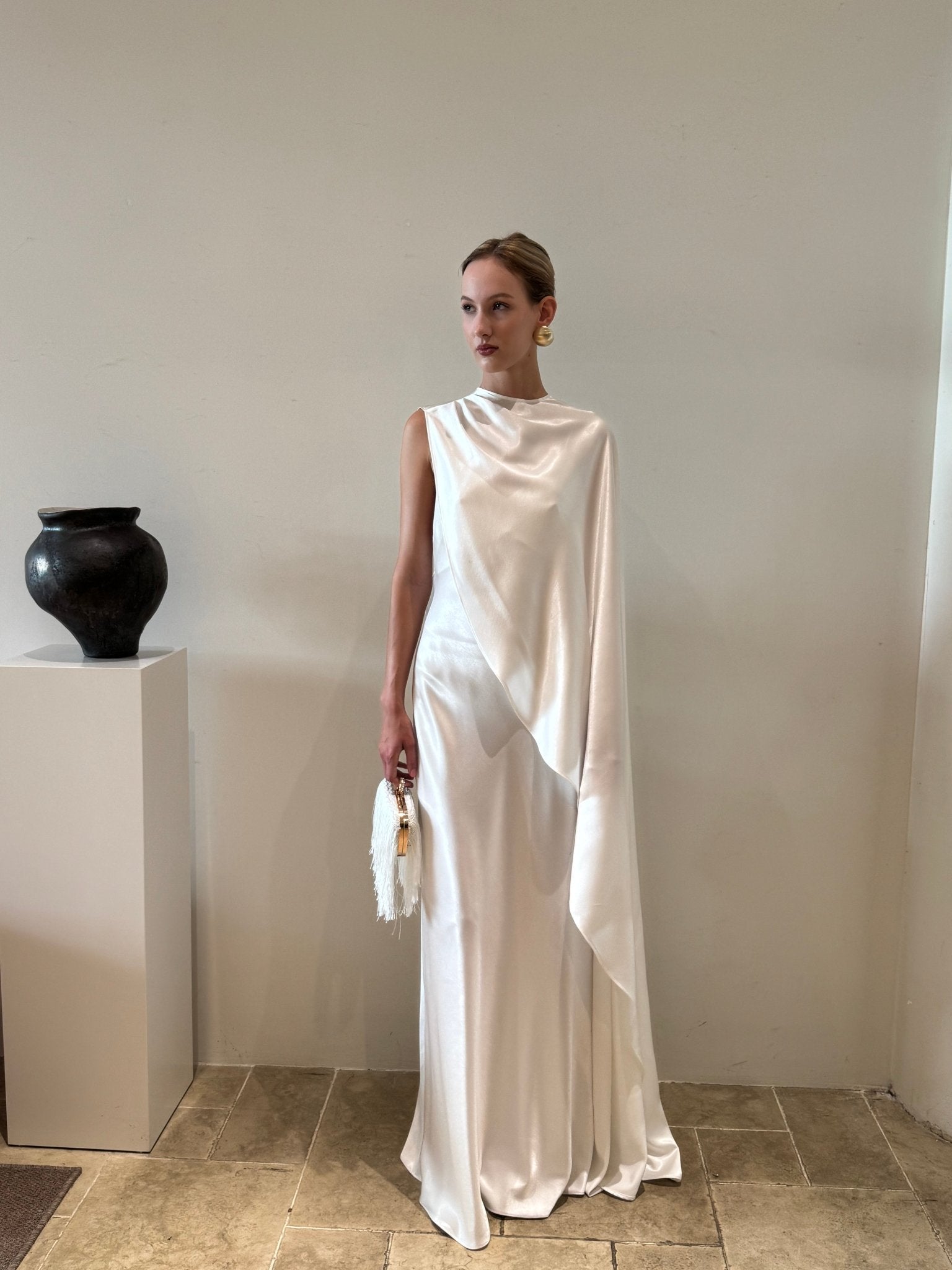 aurelia satin dress Aurelia One-Shoulder Satin Maxi Dress