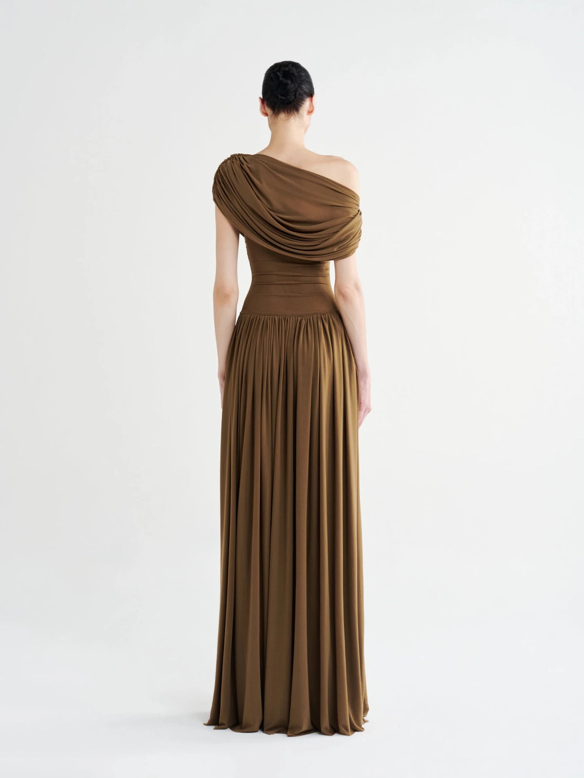 Basque-Waist Draped Off-Shoulder Gown - COCOSIN.OFFICIAL