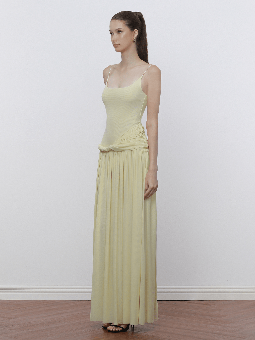 Butter Yellow Spaghetti Maxi Dress - COCOSIN.OFFICIAL