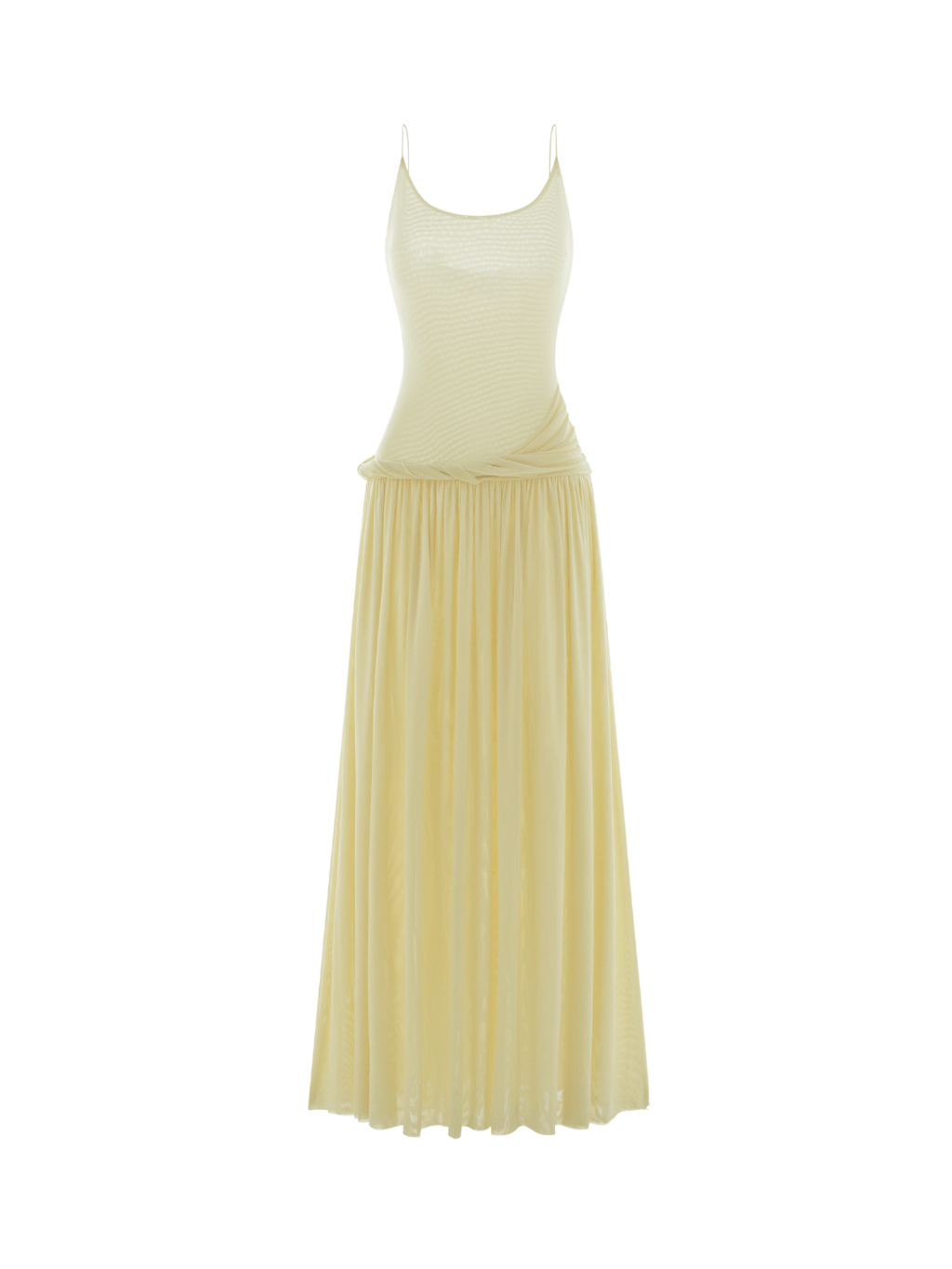 Butter Yellow Spaghetti Maxi Dress - COCOSIN.OFFICIAL