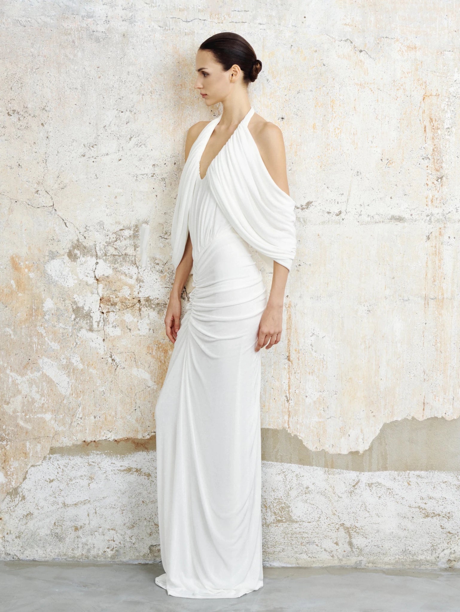 Celine Draped Halter Maxi Dress - COCOSIN.OFFICIAL
