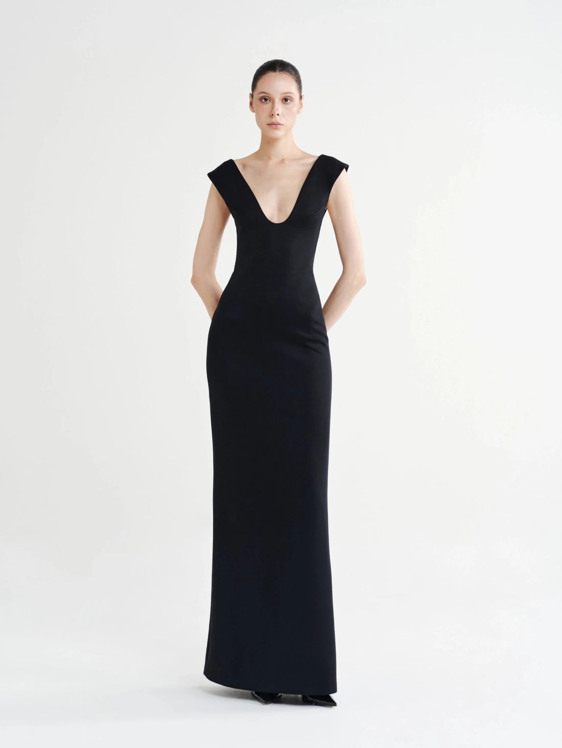 Deep Scoop-Neck Column Dress - COCOSIN.OFFICIAL