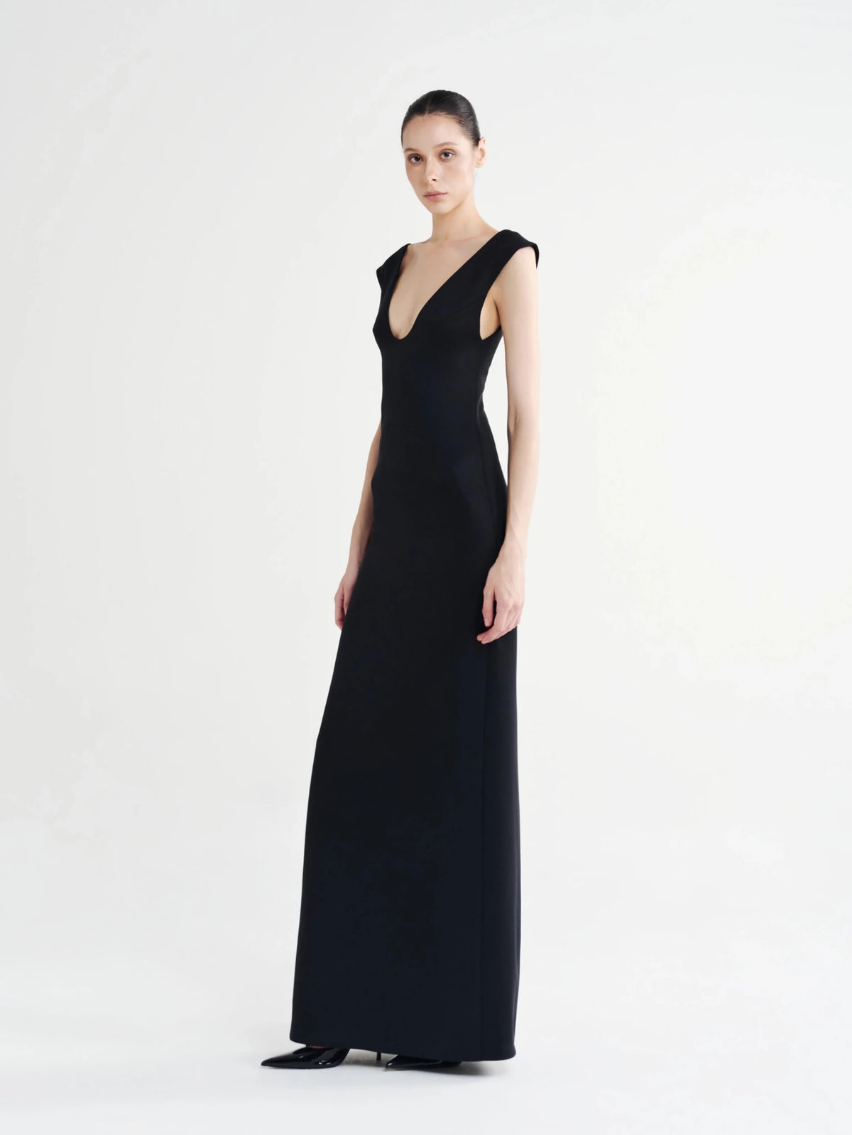 Deep Scoop-Neck Column Dress - COCOSIN.OFFICIAL