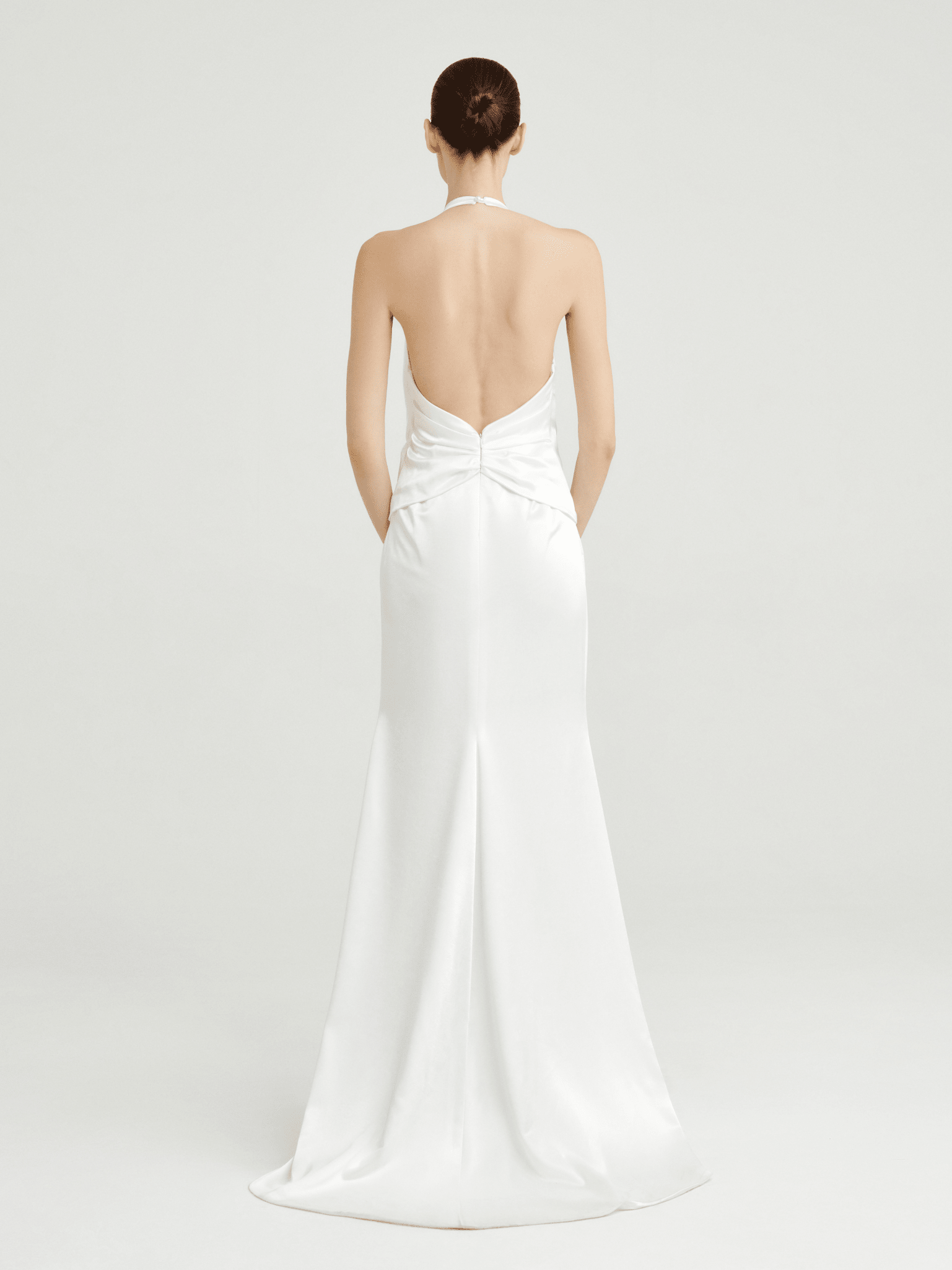Elegant Backless Satin Dress with Mesh Drape Detail COCOSIN.OFFICIAL Elegant Backless Satin Dress with Mesh Drape Detail COCOSIN.OFFICIAL