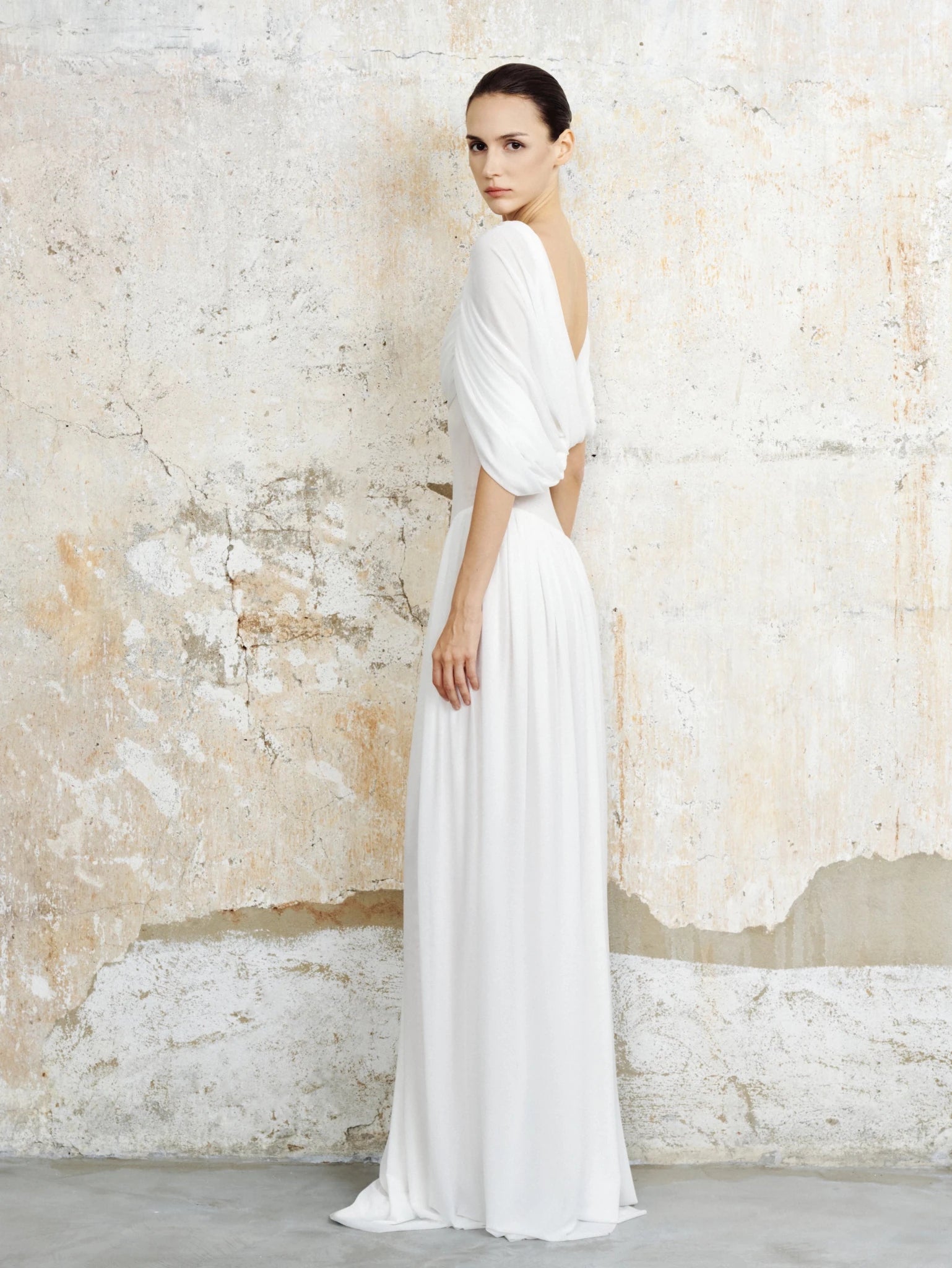 Elara Draped Mesh Maxi Dress - COCOSIN.OFFICIAL