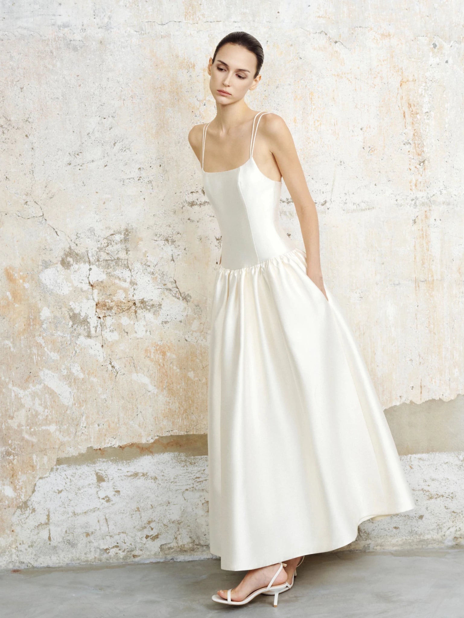 Elena Taffeta Basque Dress - COCOSIN.OFFICIAL