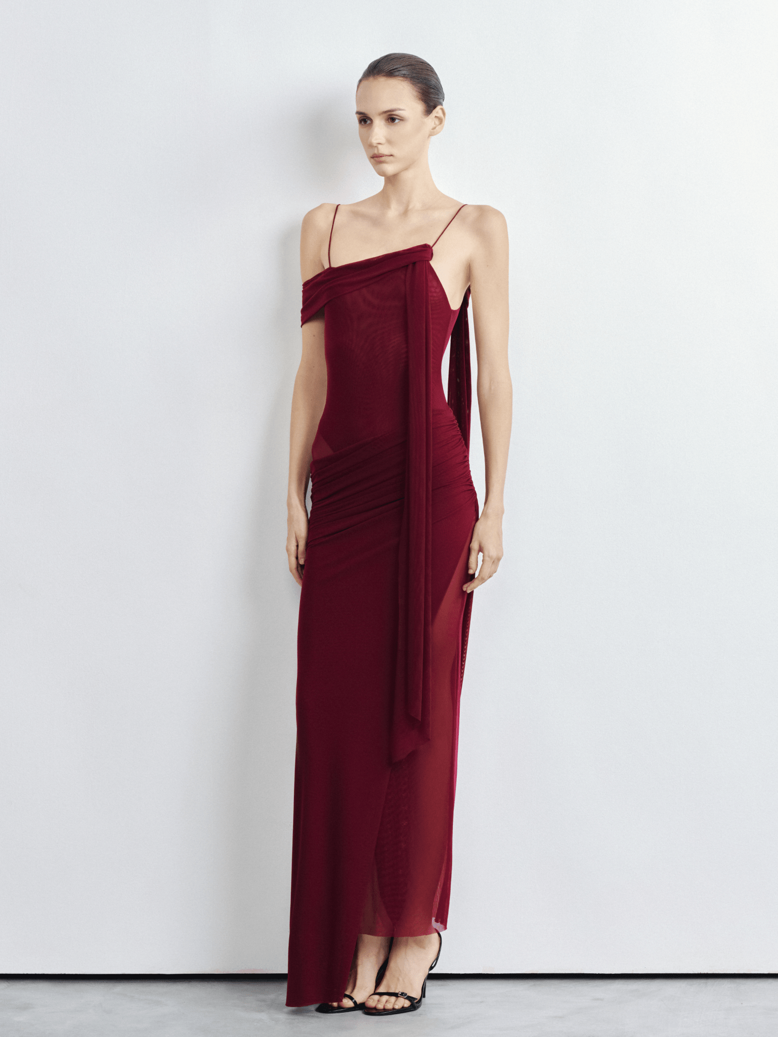 Elysia Asymmetric Mesh Dress - COCOSIN.OFFICIAL
