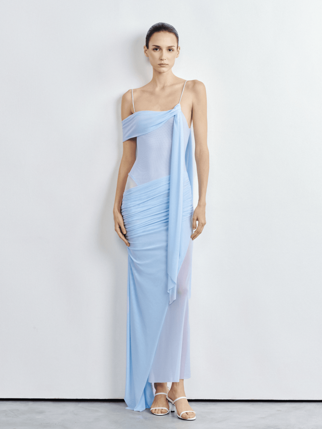 Elysia Asymmetric Mesh Dress - COCOSIN.OFFICIAL