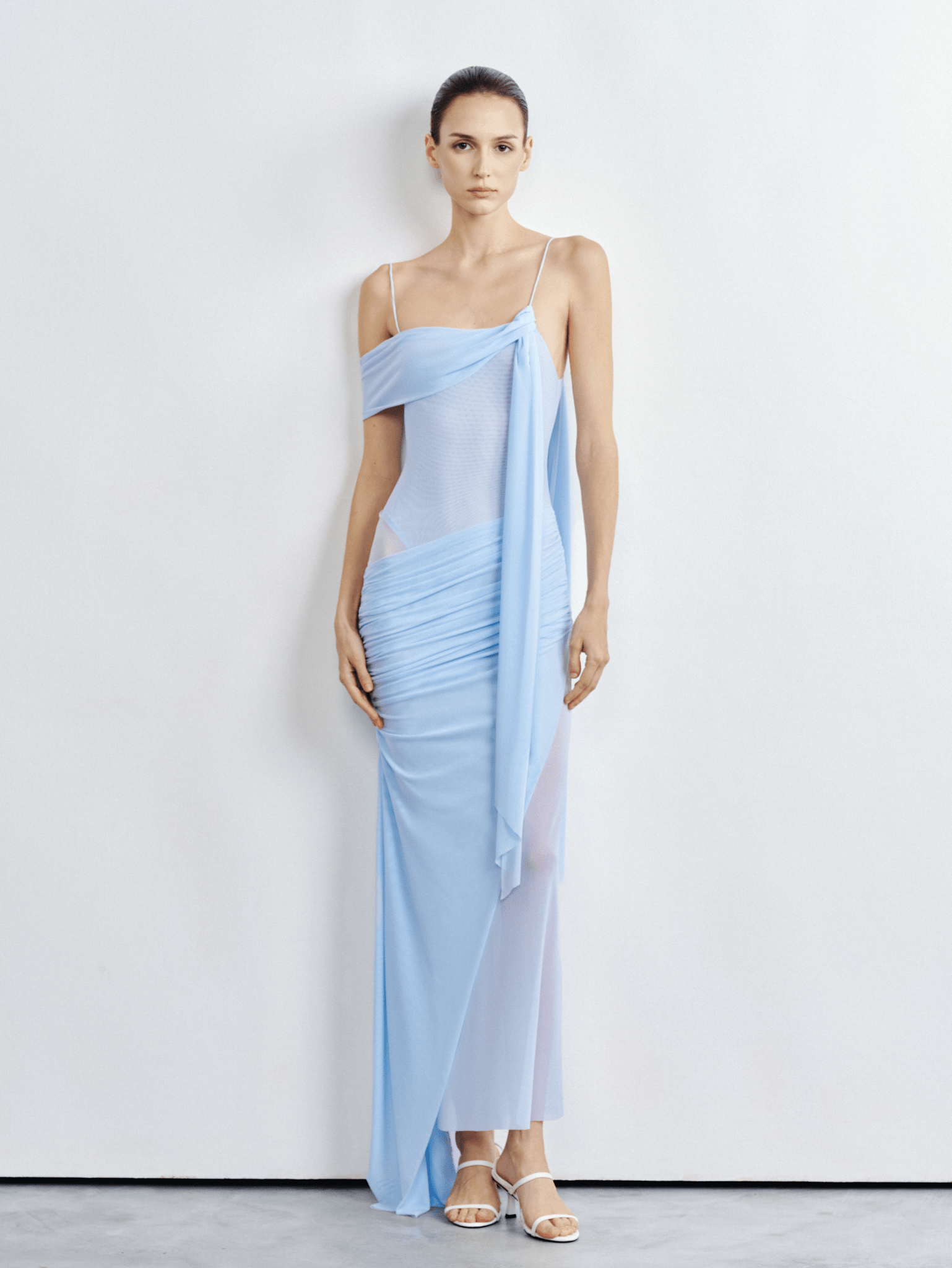 Elysia Asymmetric Mesh Dress - COCOSIN.OFFICIAL