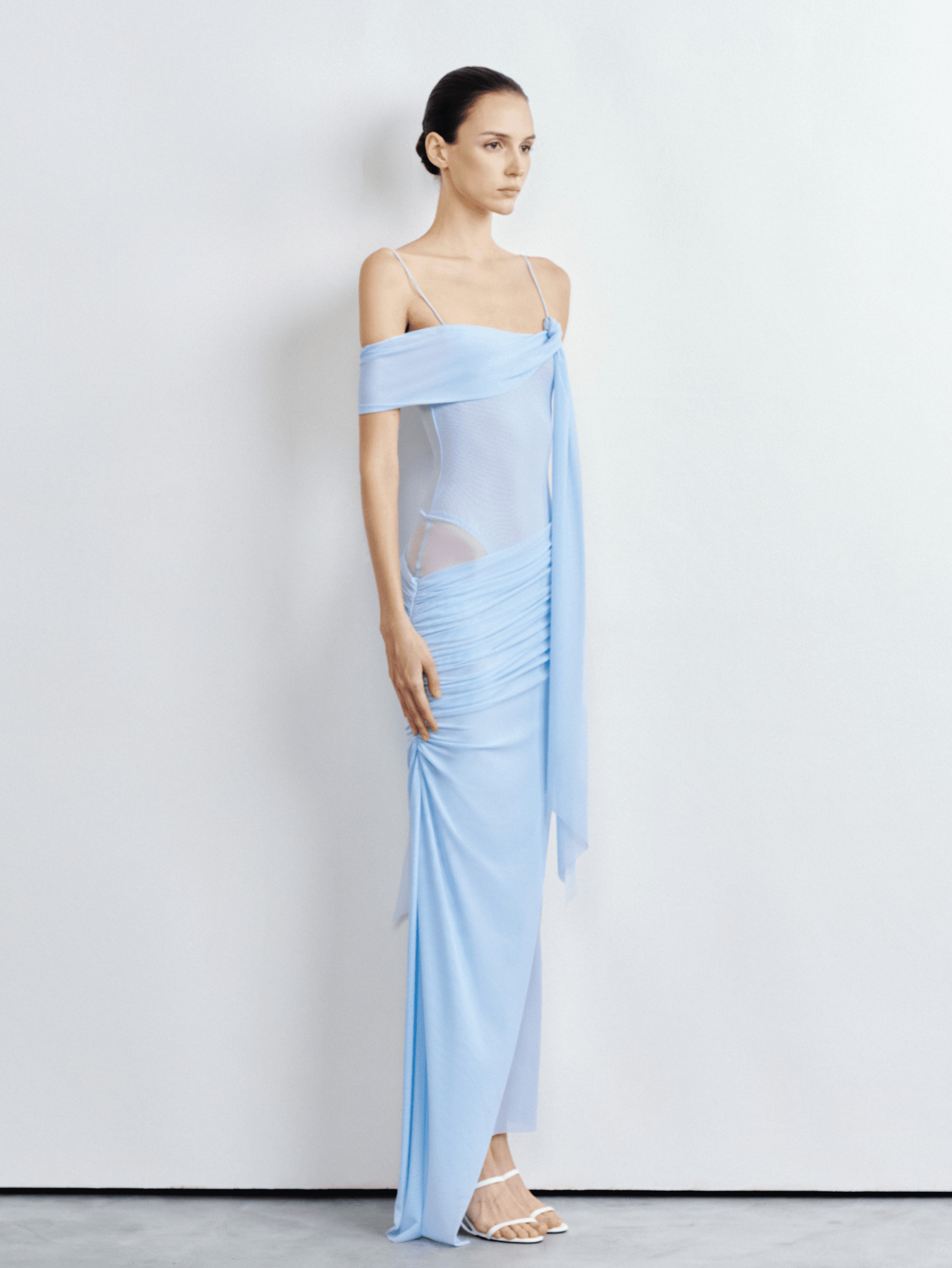 Elysia Asymmetric Mesh Dress - COCOSIN.OFFICIAL