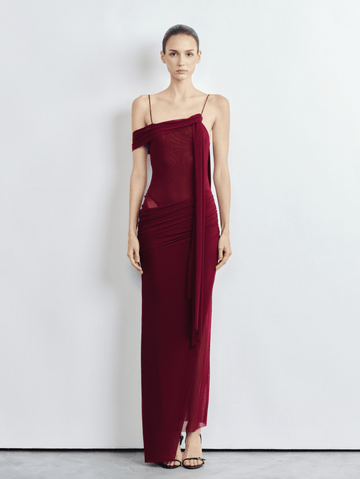Elysia Asymmetric Mesh Dress - COCOSIN.OFFICIAL