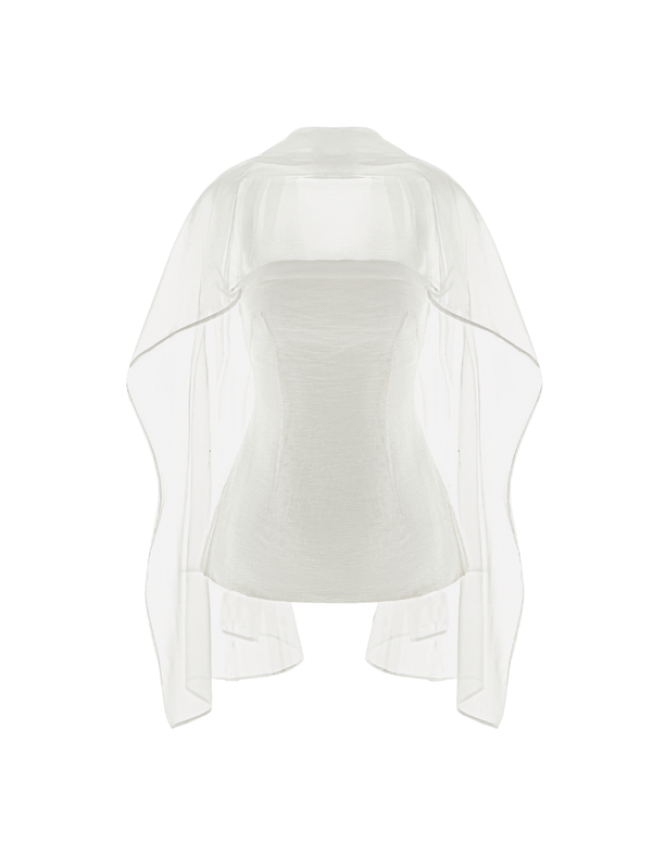 Structured Ivory Drape Ivory Drape Top - Effortless Elegance for Every Occasion – COCOSIN.OFFICIAL