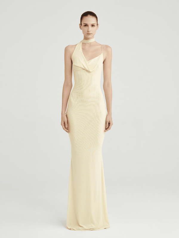Mesh Halter - Neck Cowl Gown - COCOSIN.OFFICIAL