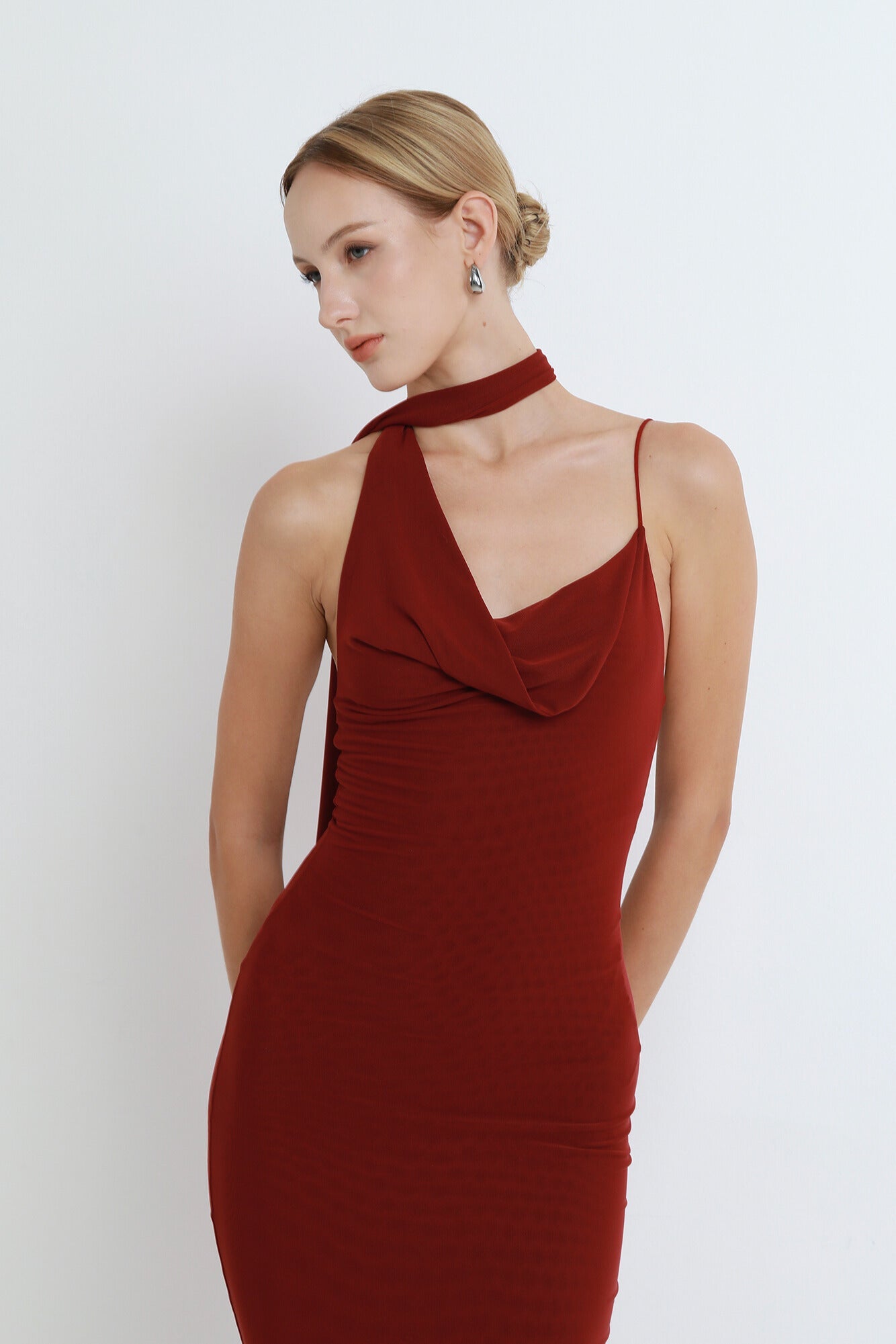 Elegant Mesh Halter Neck Dress for Effortless Chic Style – COCOSIN.OFFICIAL