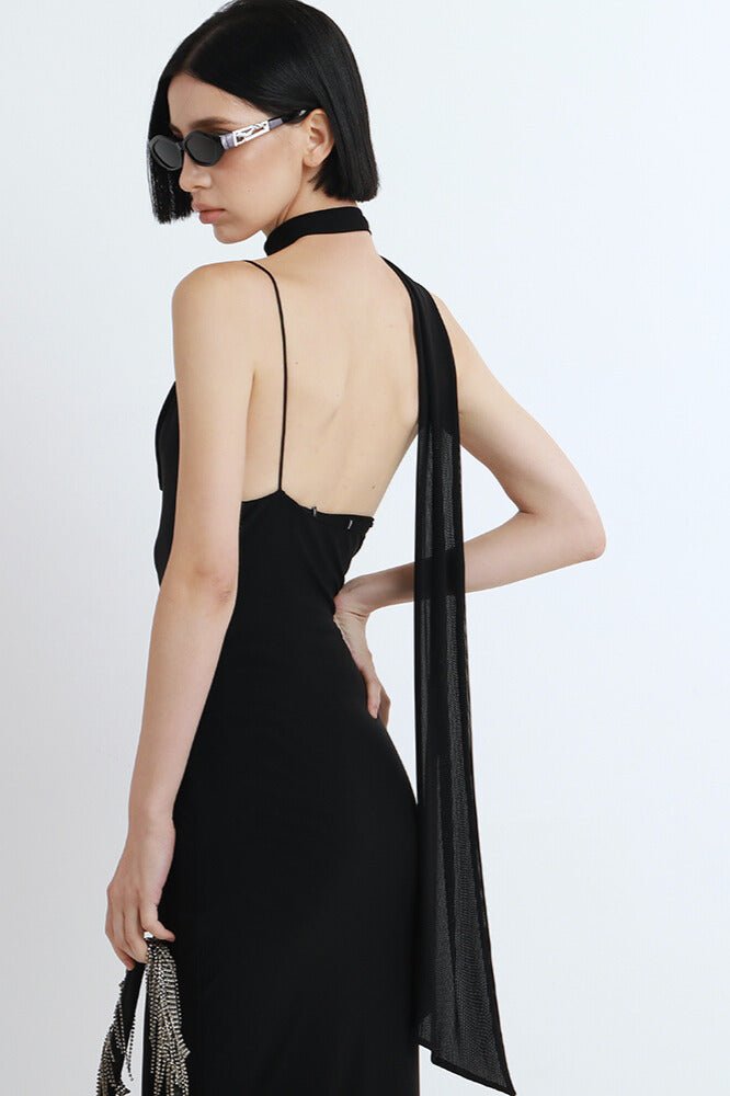 Elegant Mesh Halter Neck Dress for Effortless Chic Style – COCOSIN.OFFICIAL