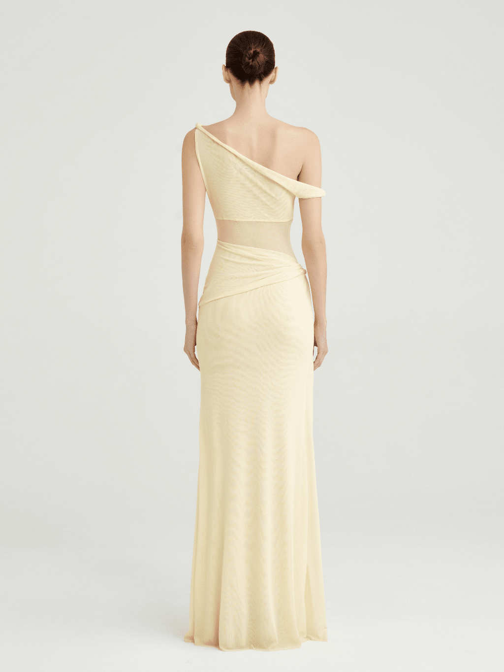 Mesh One - Shoulder Draped Gown - COCOSIN.OFFICIAL