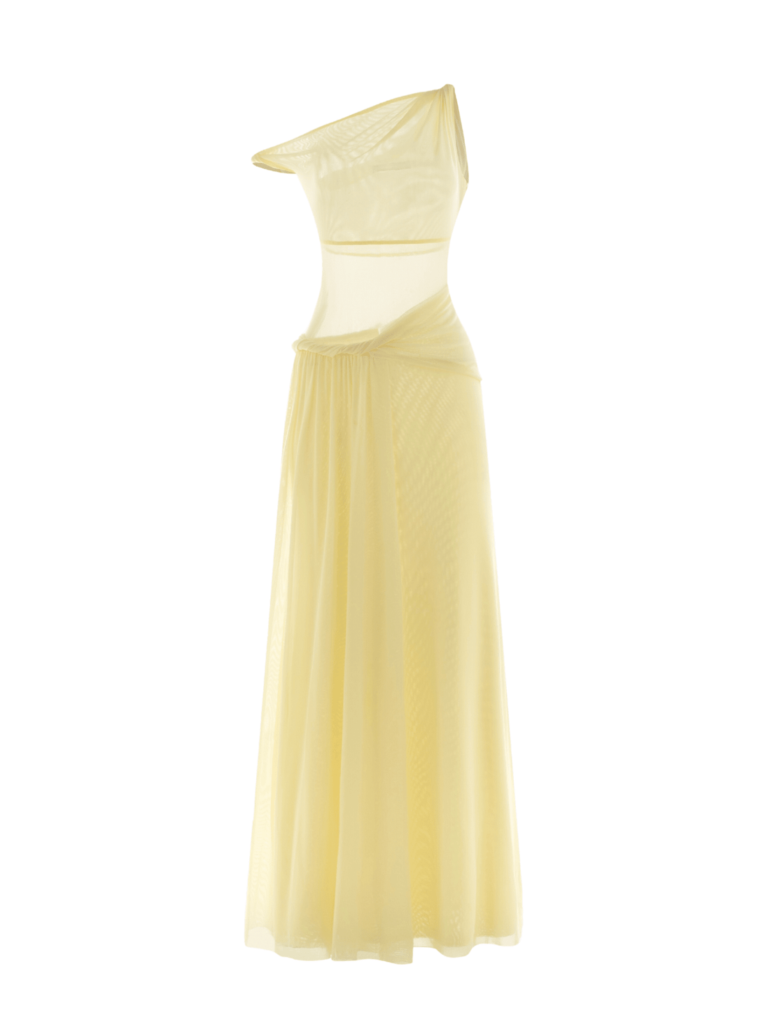Mesh One - Shoulder Draped Gown - COCOSIN.OFFICIAL