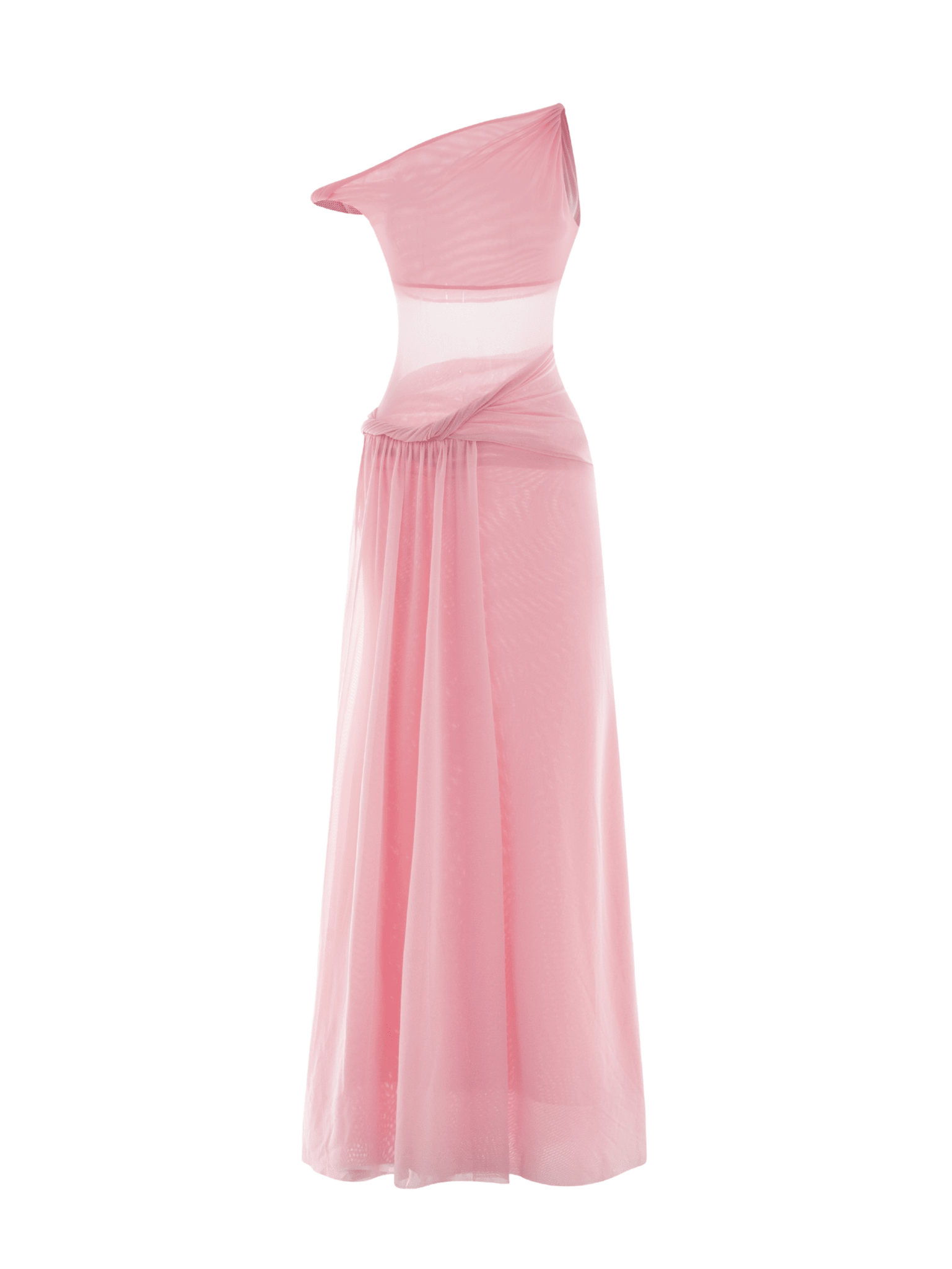 Mesh One - Shoulder Draped Gown - COCOSIN.OFFICIAL