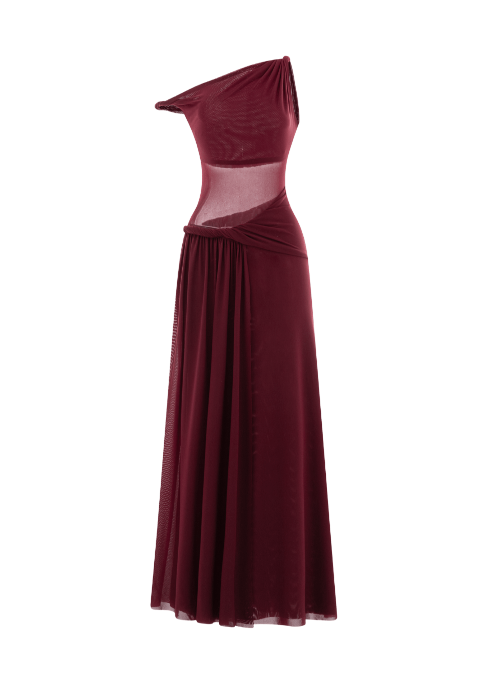 Mesh One - Shoulder Draped Gown - COCOSIN.OFFICIAL