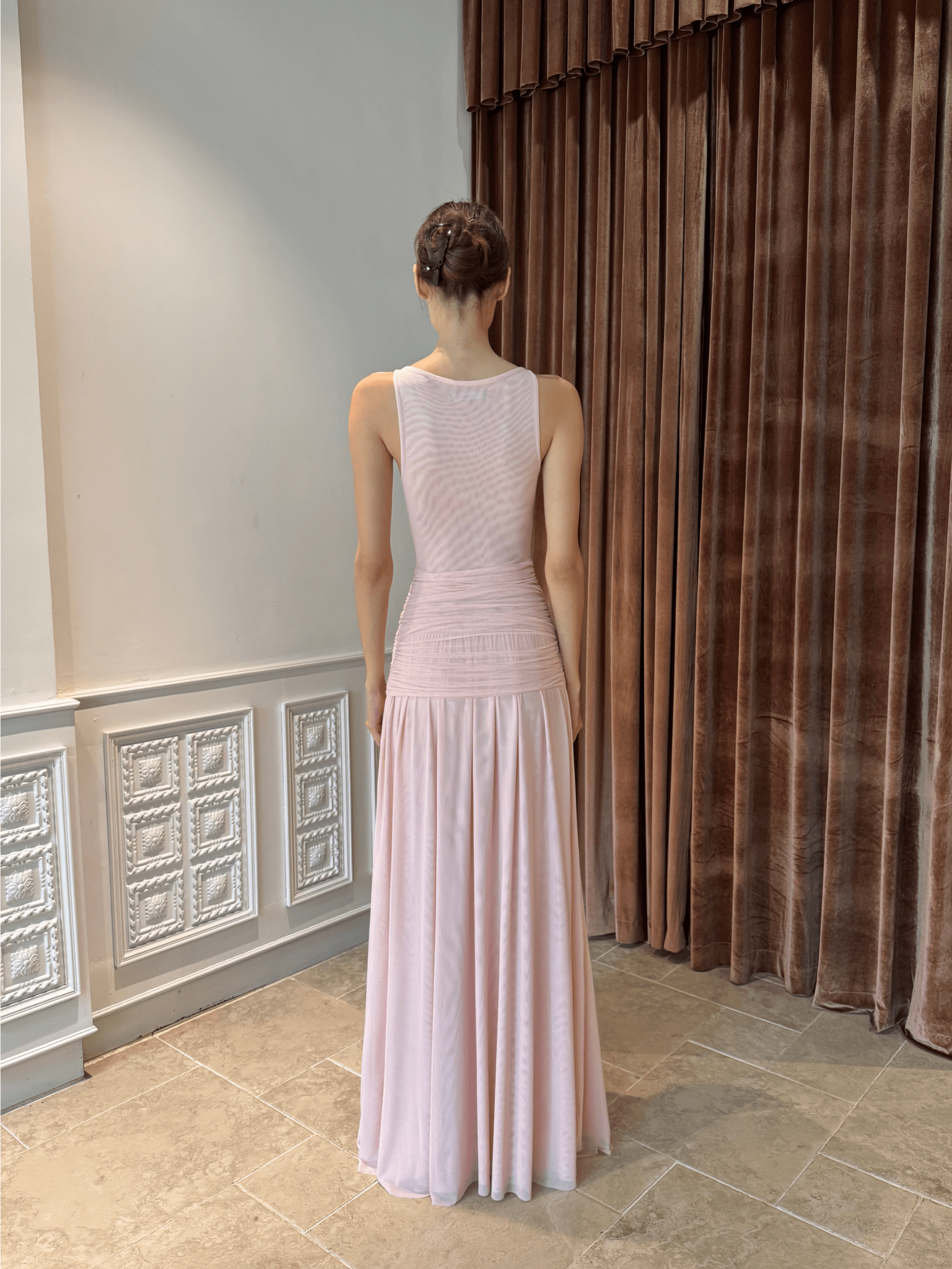 Mesh Twist Waist Maxi Dress - COCOSIN.OFFICIAL