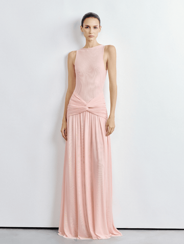 Mesh Twist Waist Maxi Dress - COCOSIN.OFFICIAL