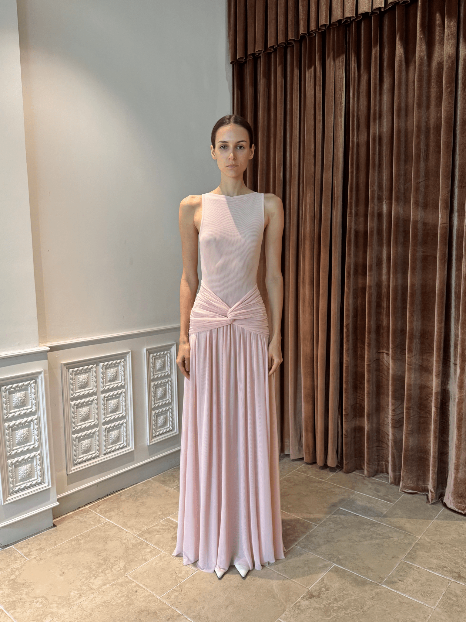 Mesh Twist Waist Maxi Dress - COCOSIN.OFFICIAL