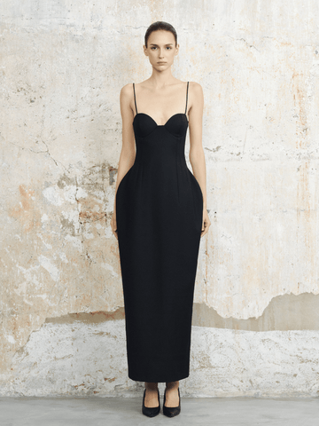 Noir Contour Midi Dress - COCOSIN.OFFICIAL