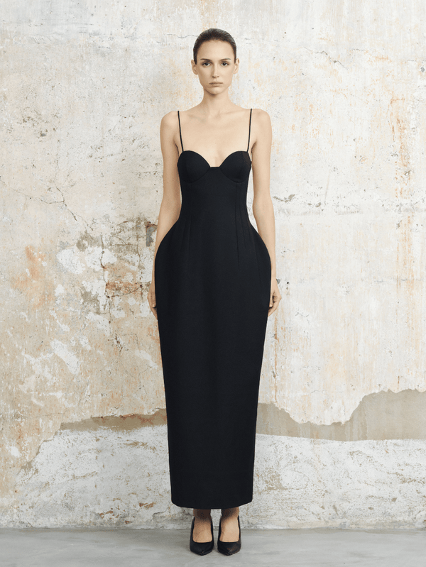Noir Contour Midi Dress - COCOSIN.OFFICIAL