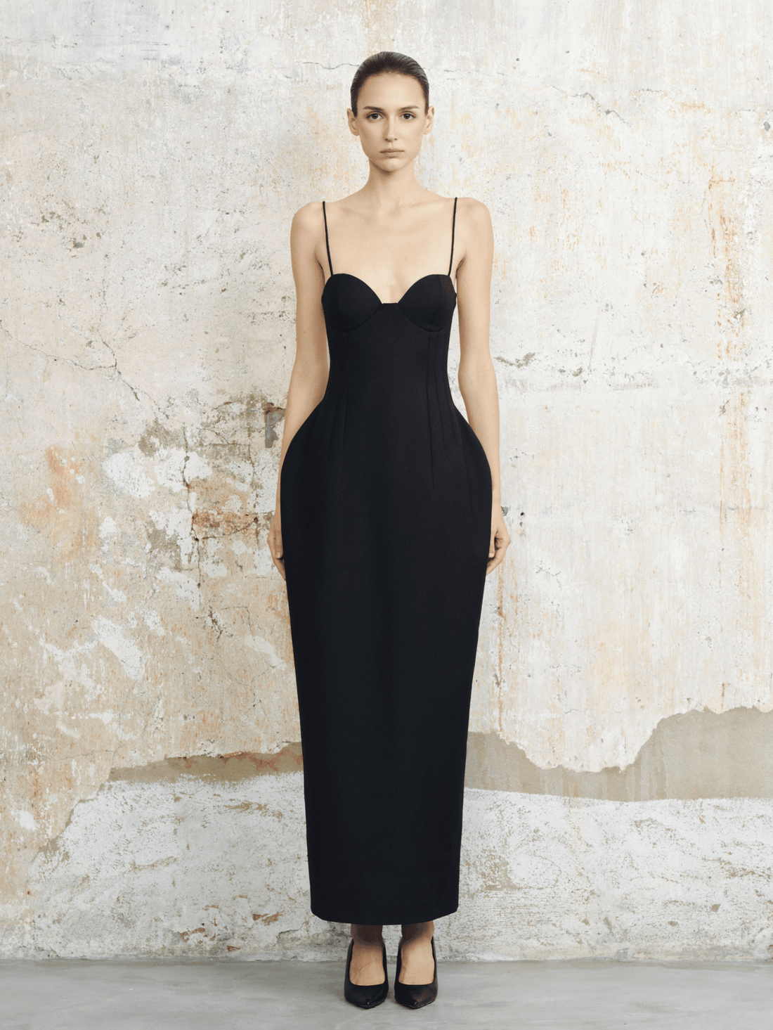 Noir Contour Midi Dress - COCOSIN.OFFICIAL