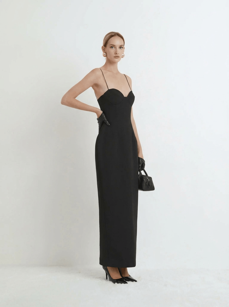 Noir Contour Midi Dress - COCOSIN.OFFICIAL