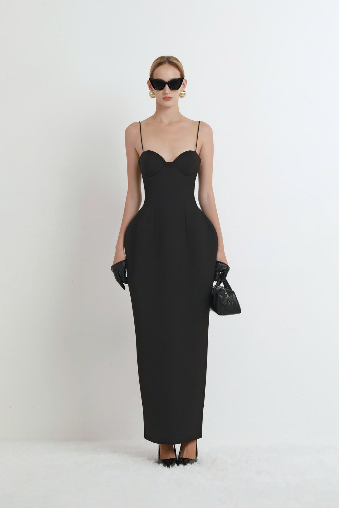 Noir Contour Midi Dress - COCOSIN.OFFICIAL