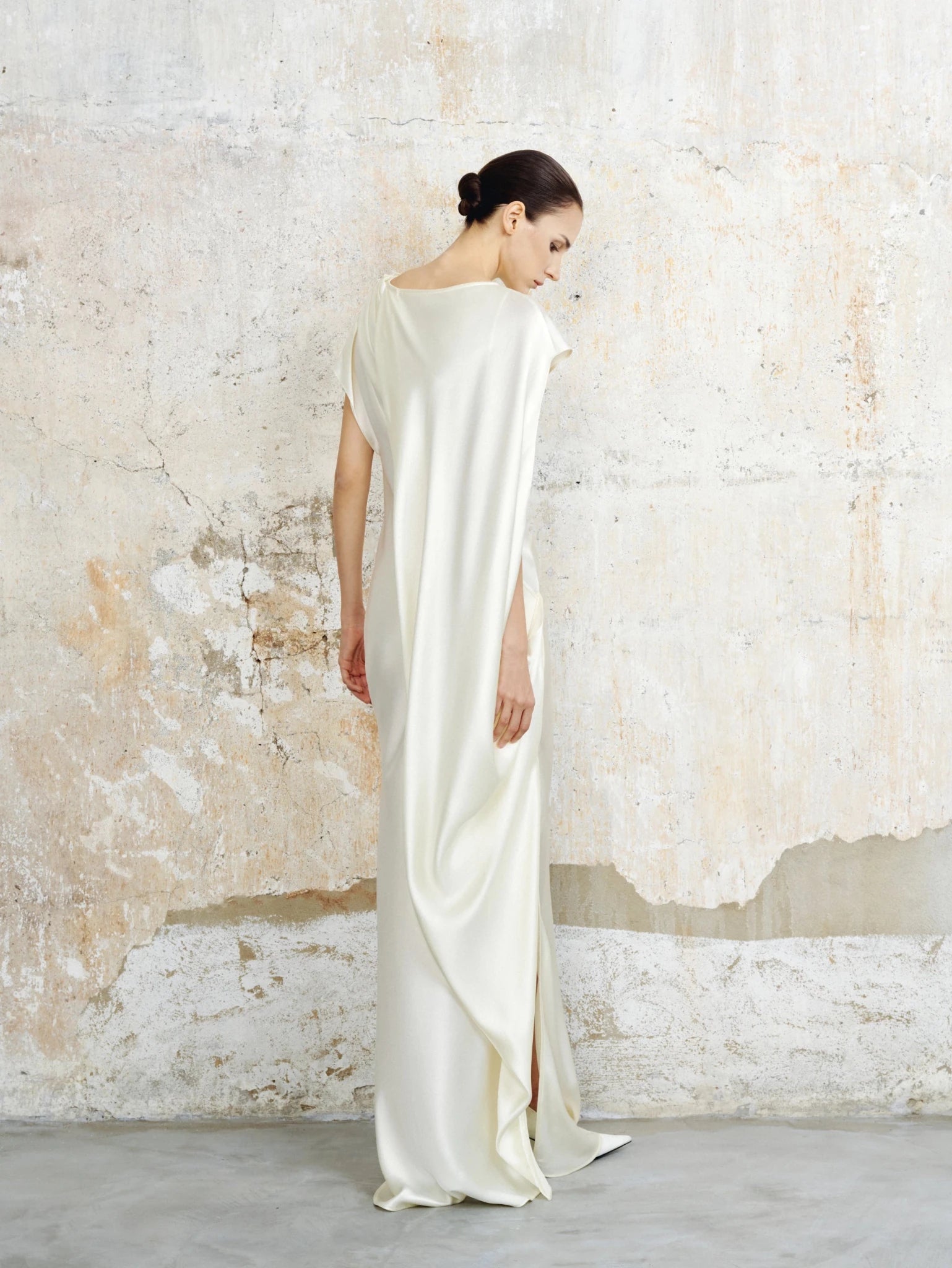 Odette Asymmetric Satin Maxi Dress - COCOSIN.OFFICIAL