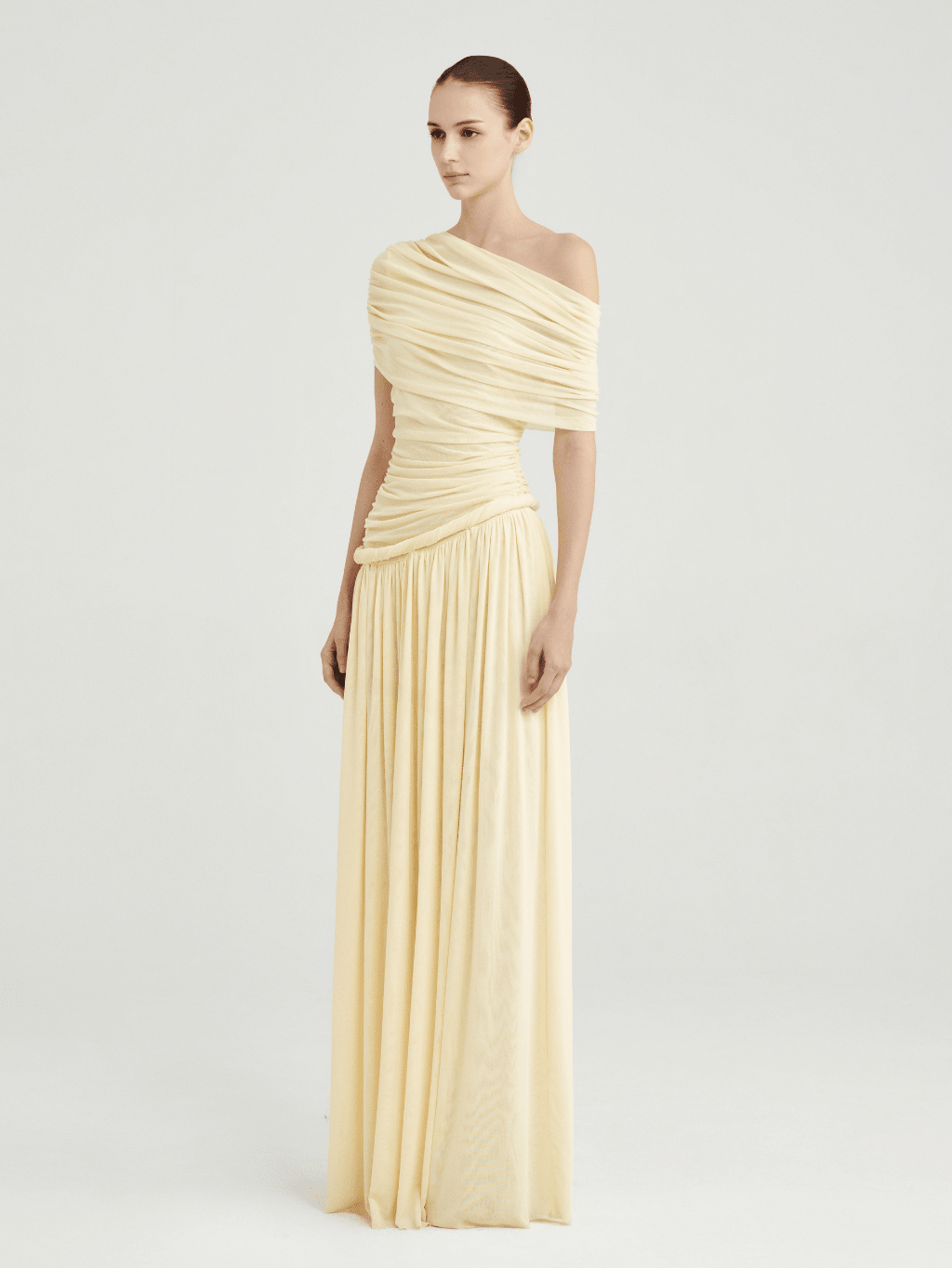 Off - Shoulder Draped Maxi Dress - COCOSIN.OFFICIAL