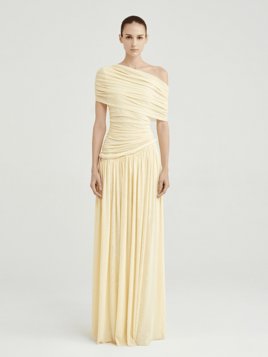 Off - Shoulder Draped Maxi Dress - COCOSIN.OFFICIAL