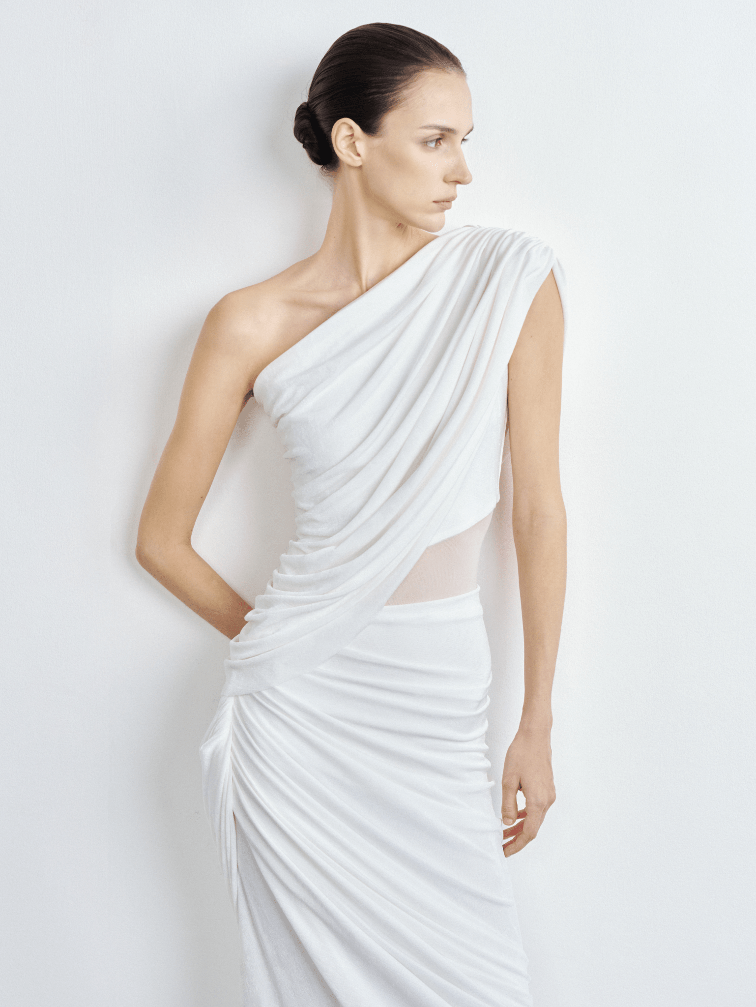 One-Shoulder Draped Cutout Gown - COCOSIN.OFFICIAL
