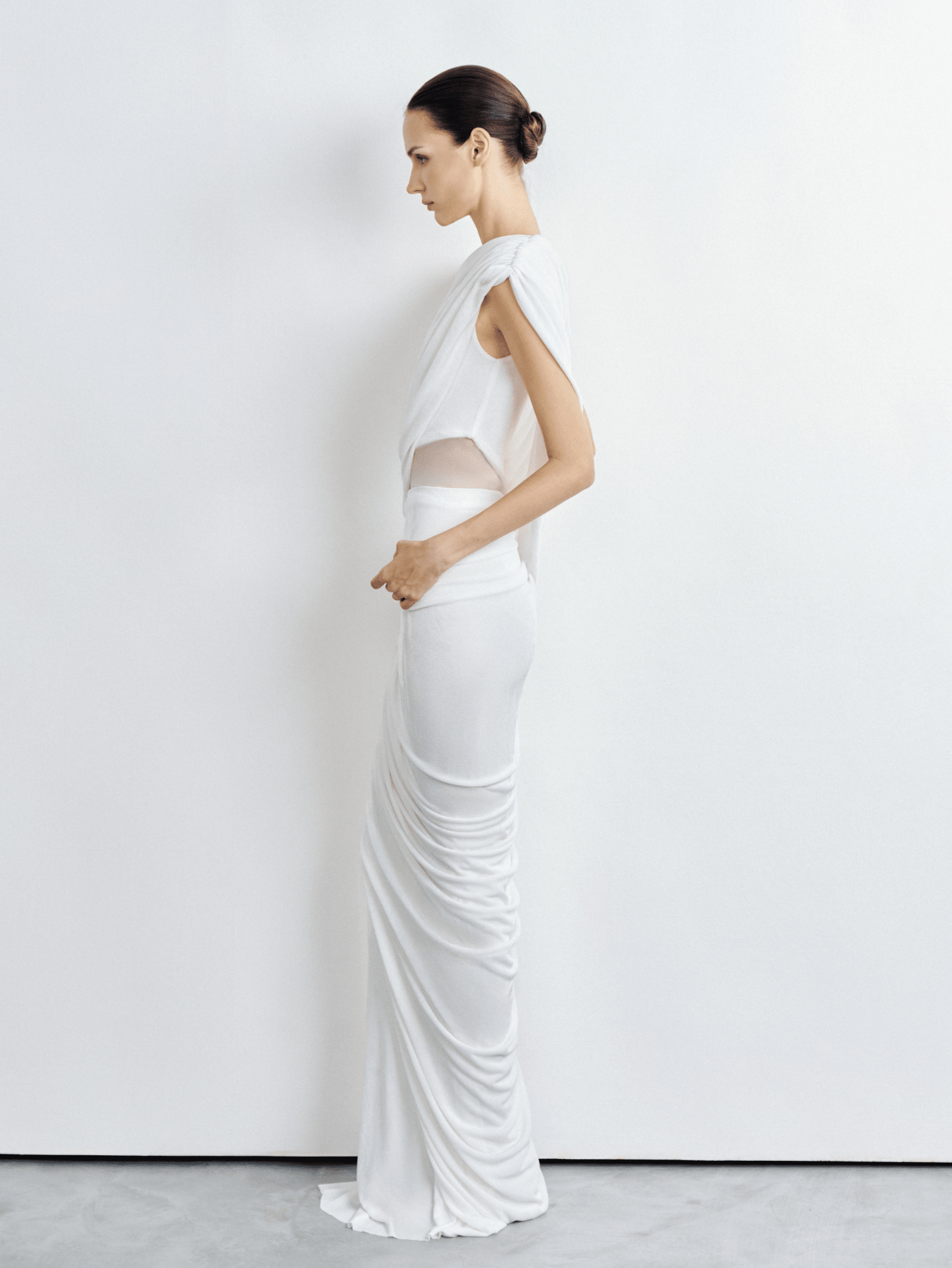 One-Shoulder Draped Cutout Gown - COCOSIN.OFFICIAL