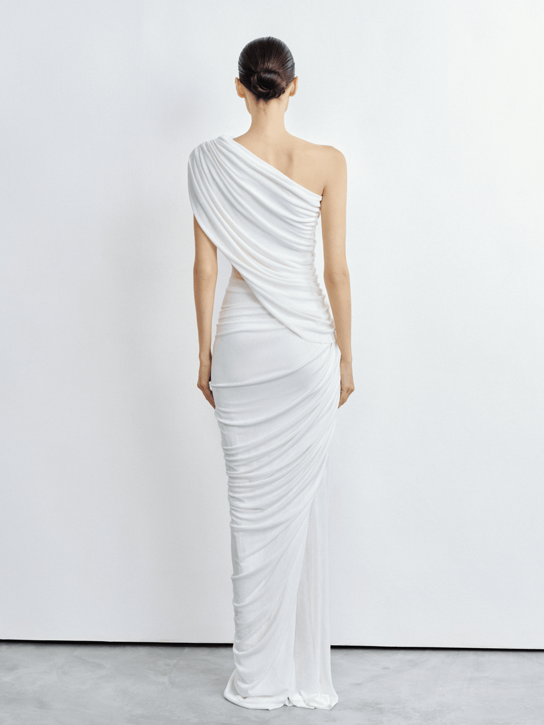 One-Shoulder Draped Cutout Gown - COCOSIN.OFFICIAL