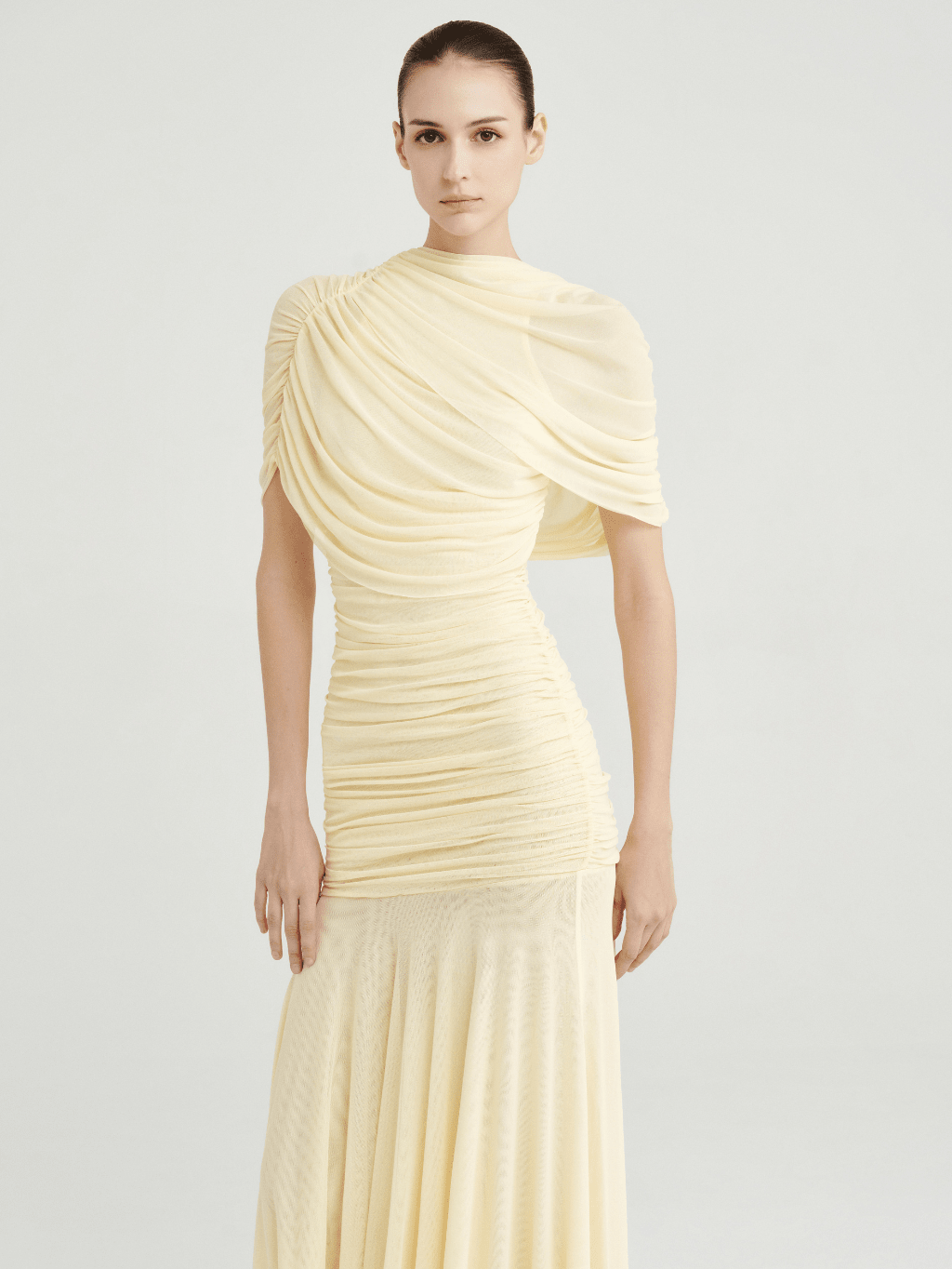 One - Shoulder Ruched Gown - COCOSIN.OFFICIAL